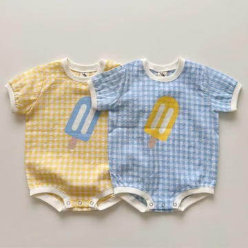 Cute Popsicle Plaid Onesie