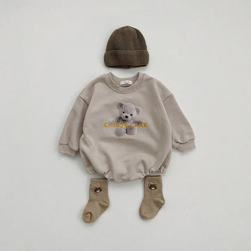 Cute Bear Cartoon Print Onesie