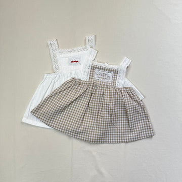 Girls' Lace Bib Suspender Dress