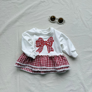 Toddler Girl Plaid Bow Dress