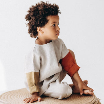 Retro Color-Block Long-Sleeved Shirt & Pants Set
