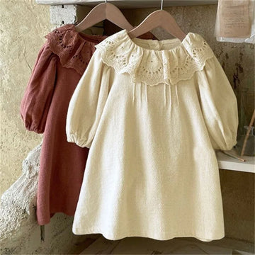 Boho Lace Collar Long-Sleeved Dress