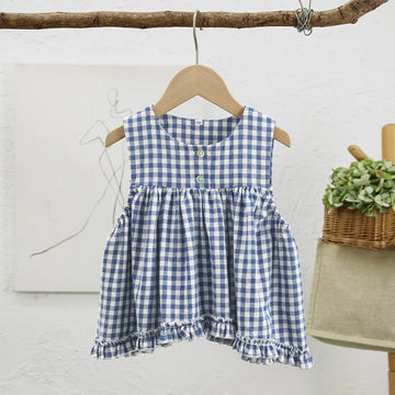 Girls Plaid Sleeveless Top