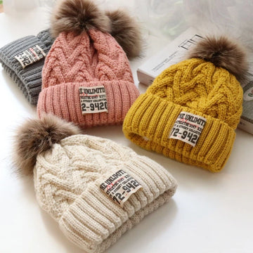 Knitted Kids Pompom Beanie