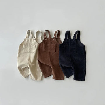 Solid Corduroy Overalls