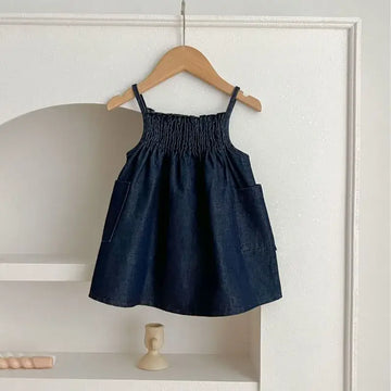 Girls Denim Halter Dress