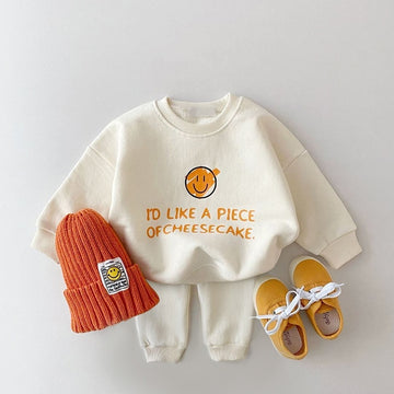 Smiley Letter-Print Jogger Set