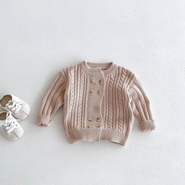 Double Breasted Knit Cardigan