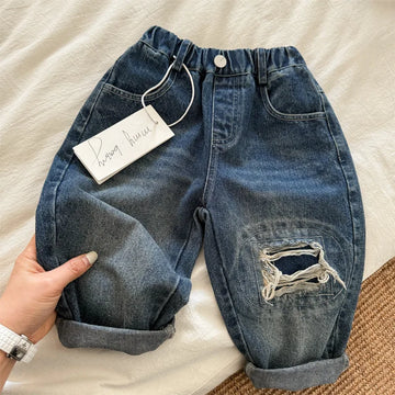 Ripped Patchwork Denim Pants