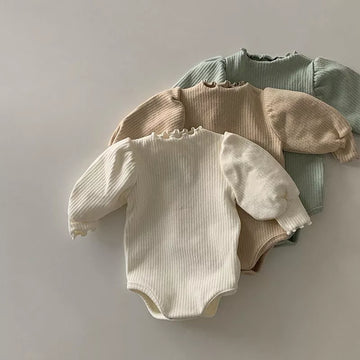 Long-Sleeved Ribbed Onesie