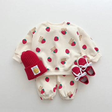 Strawberry Print Jogger Set