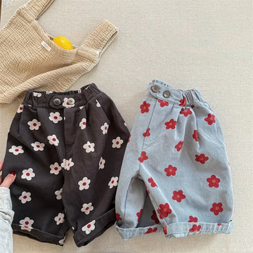 Floral Print Cropped Pants