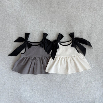 Girls' Sleeveless Bow Blouse