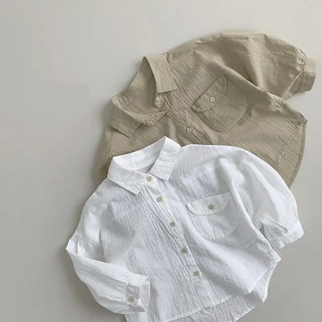 Long-Sleeved Lightweight Lapel Shirt