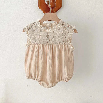Girls Sleeveless Lace Onesie