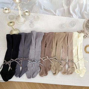 Girls Cute Bow Soft Leggings