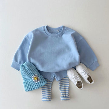 Two-Piece Solid Pullover Set