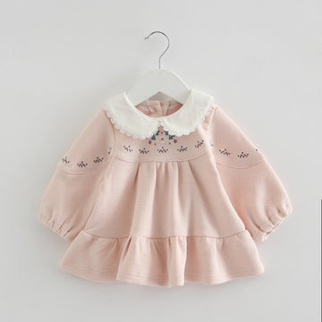 Peter Pan Collar Long-Sleeved Dress