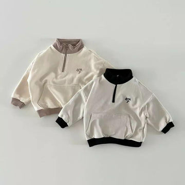 Zip-Up Color-Block Sweatshirt