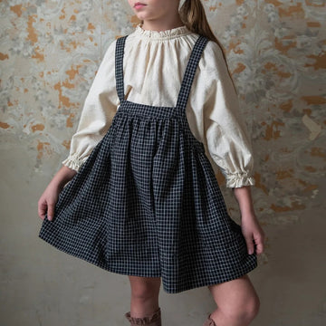 Vintage Black Plaid Pinafore Dress