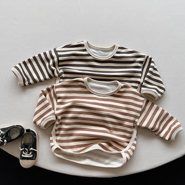 Striped O-Neck Long-Sleeved Shirt
