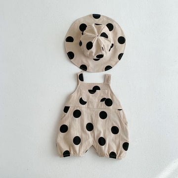 Polka Dot Sling Romper & Hat Set