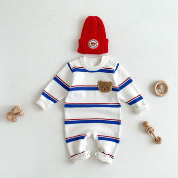 Long-Sleeved Knitted Romper
