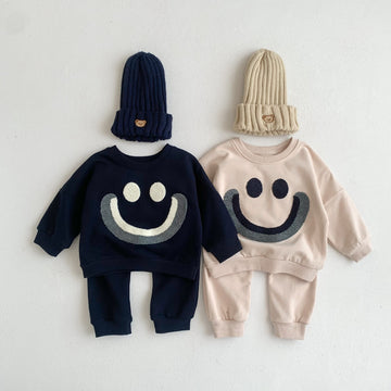 Long-Sleeved Smiley Face Jogger Set