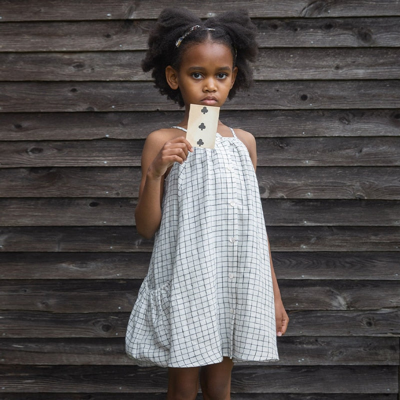 Girls Plaid Sleeveless Spaghetti Strap Dress Girls Plaid Sleeveless Spaghetti Strap Dress