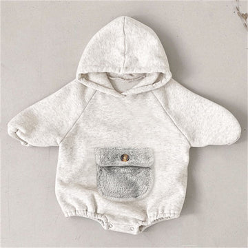 Front Pocket Hooded Romper