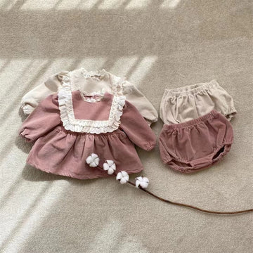Corduroy Blouse & Bloomer Set