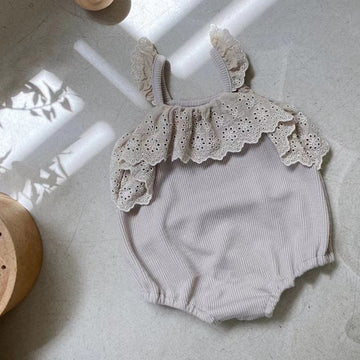 Girls Sleeveless Lace Onesie