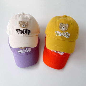 Cute Bear Embroidered Kids Baseball Cap