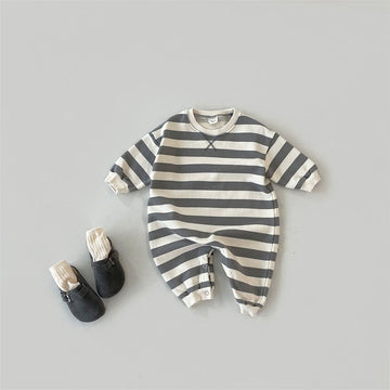 Long-Sleeved Striped Romper