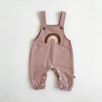 Rainbow Embroidered Baby Overalls