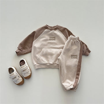 Unisex Kids' Casual Patchwork Cotton Sets