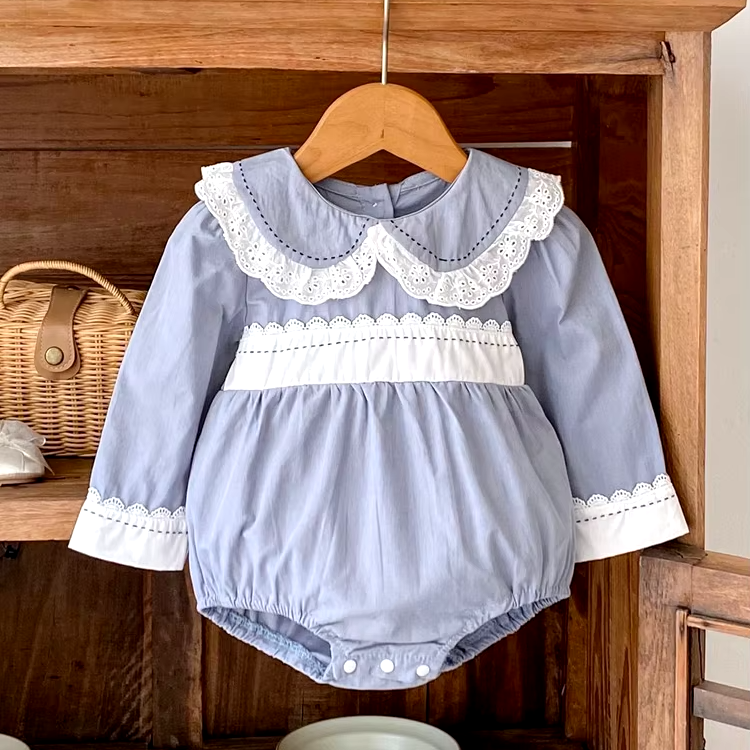 Lace Doll-Collar Onesie