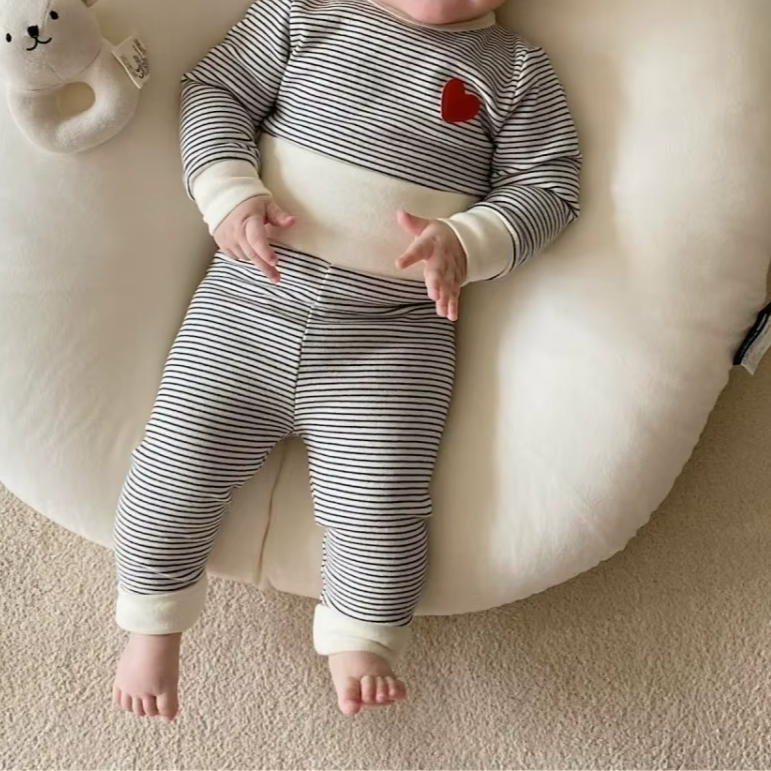 Long-Sleeve Striped Infant Set