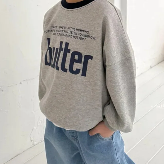 'Butter' Letter Print Sweatshirt