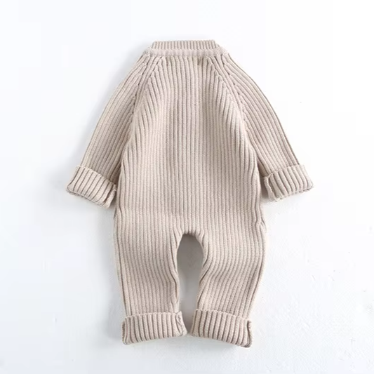 Solid Button-Down Knit Romper