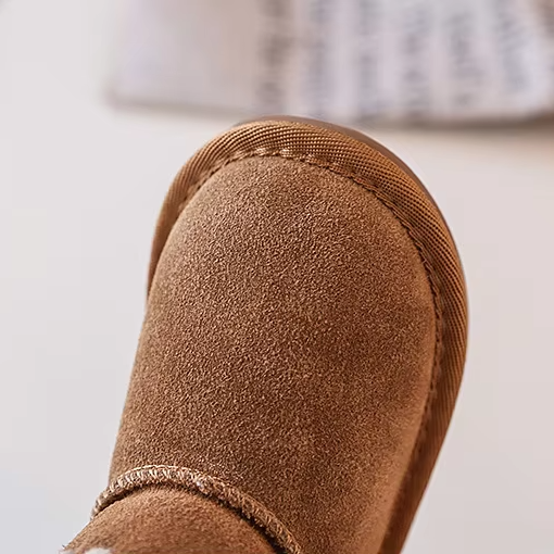 Suede Ankle Snow Bow Boots