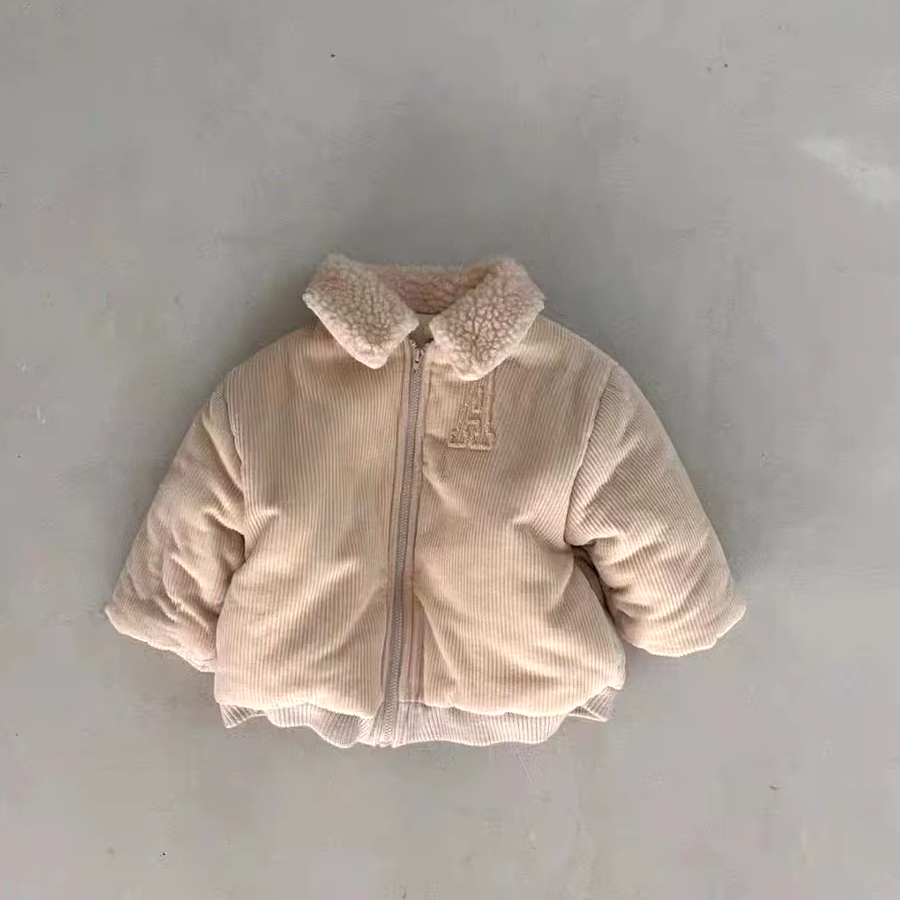 Fleece-Lined Thick Corduroy Coat