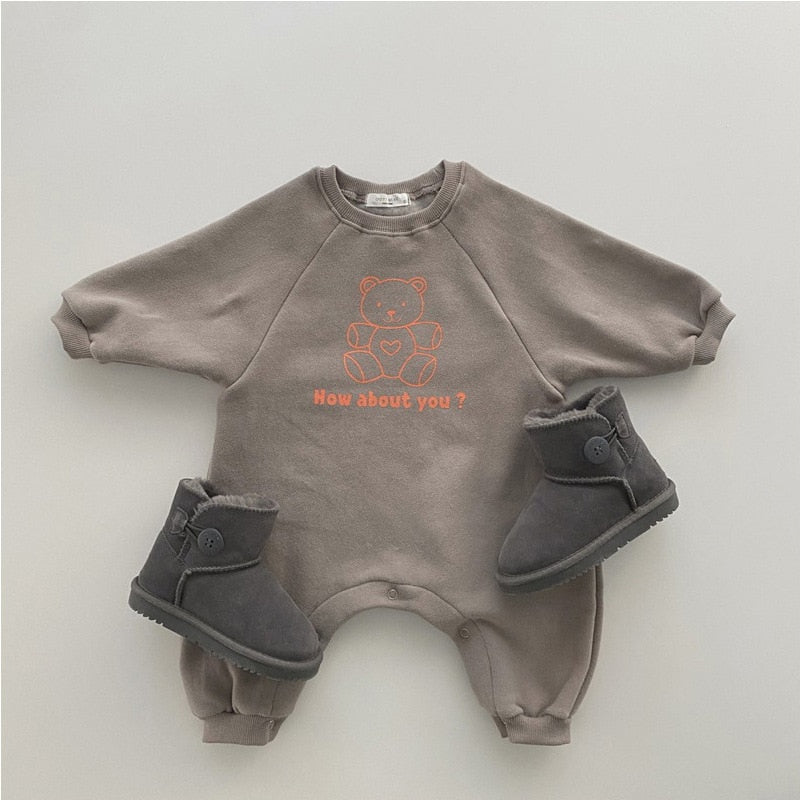 'How about you?' Bear Print Romper