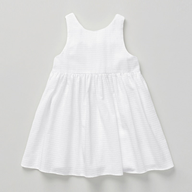 Girl's Textured Cotton Sleeveless Dress