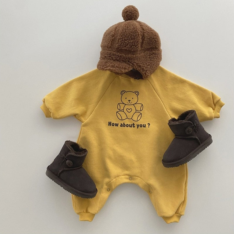 'How about you?' Bear Print Romper