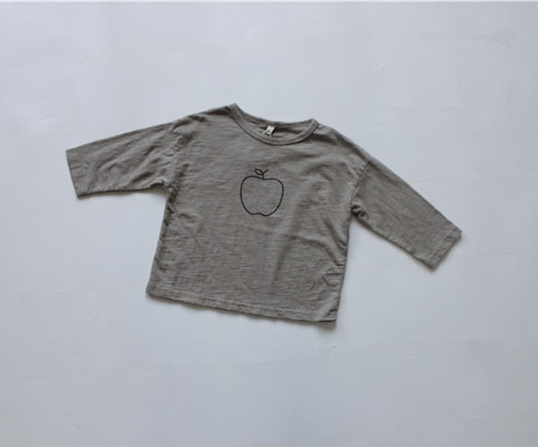 Apple Print Long-Sleeved Tee