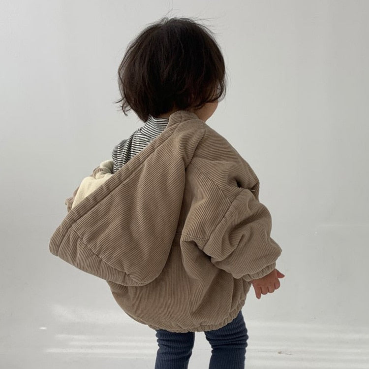 Heavyweight Corduroy Hooded Jacket for Kids