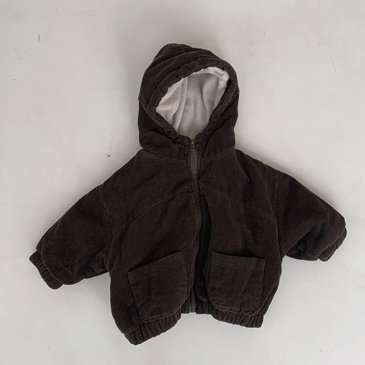 Heavyweight Corduroy Hooded Jacket for Kids
