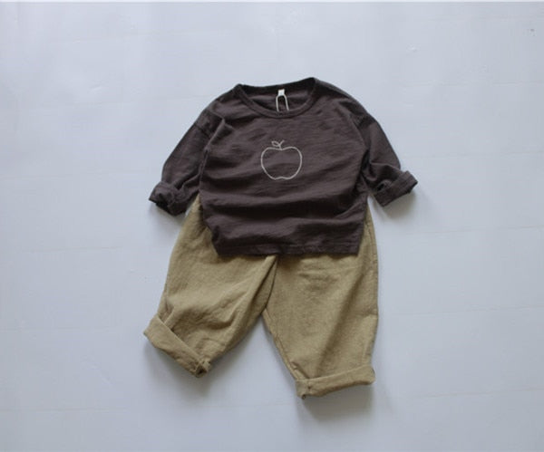 Apple Print Long-Sleeved Tee