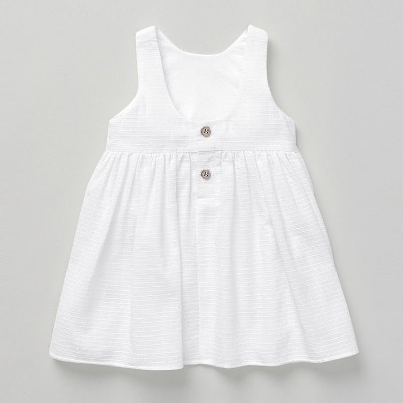 Girl's Textured Cotton Sleeveless Dress